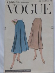 9200 1957 VOG EZ LONG BELL SHAPED FLARE SKIRT 6 PC PATTERN 38''W